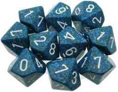 CHESSEX - SPECKLED - SET OF TEN D10 DICE - SEA